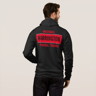 Personalized Modern Red and Black Personal Trainer Hoodie