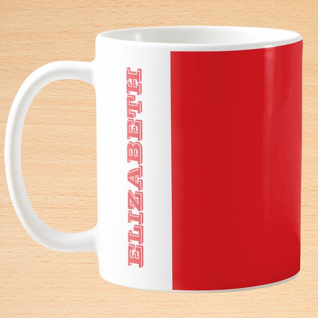 Personalized Modern Red Block Name Coffee Mug (Creator Uploaded)
