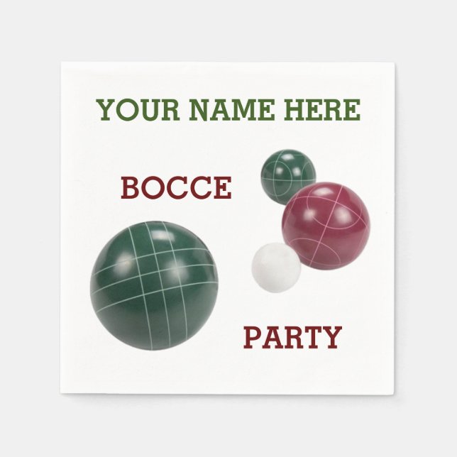 Personalized modern resin bocce balls design napki napkins (Front)