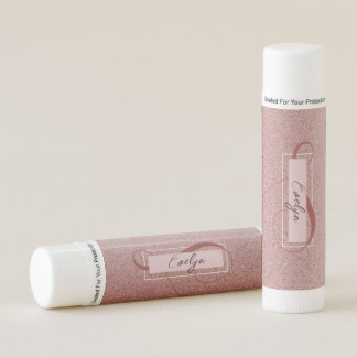 Personalized Modern Rose Gold Glitter Lip Balm