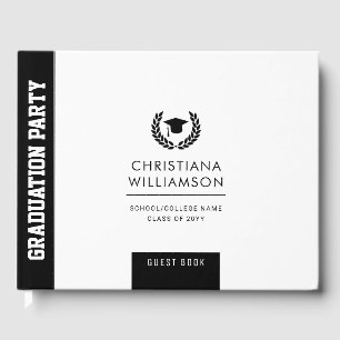 Personalized Modern School and College Graduation Guest Book