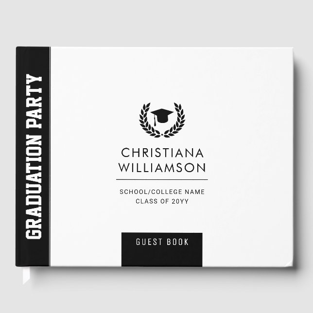 Personalized Modern School and College Graduation Guest Book (Front)