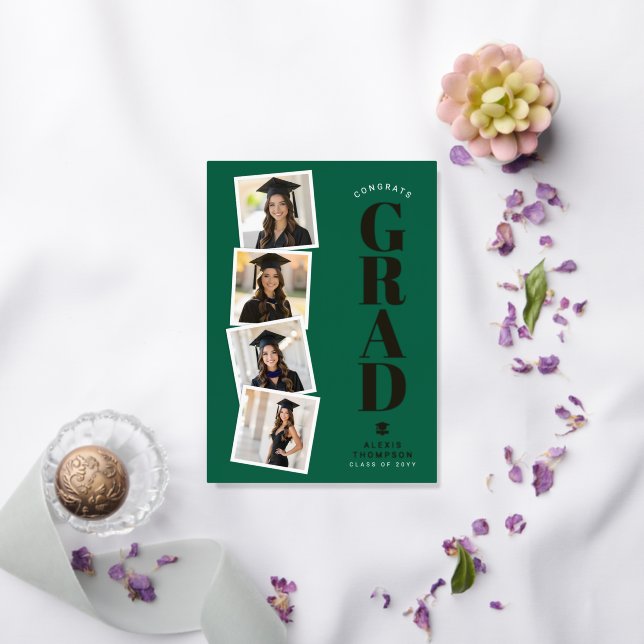 Personalized Modern School College Graduation Foil Greeting Card | Zazzle