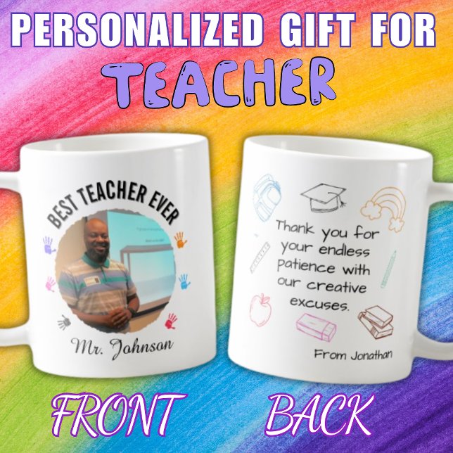 Personalized Modern School Teacher Appreciation Coffee Mug (Creator Uploaded)