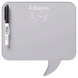 Personalized Modern Script Family Name Dry Erase Board