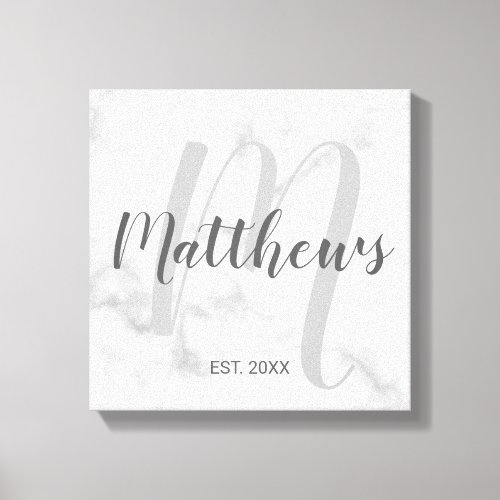 Personalized Modern Script Monogram & Family Name