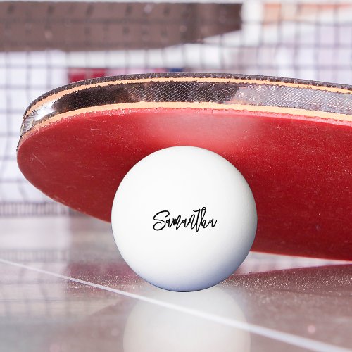 Personalized Modern Script Monogram name Ping Pong Ball