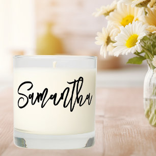 Personalized Modern Script Monogram name Scented Candle
