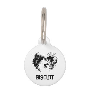 Personalized Modern Shih tzu puppy custom name Pet ID Tag