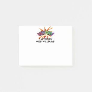 Personalized Modern Simple Comic Book WHAM Post-it Notes