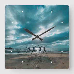 Personalized Modern simple Custom birthday gift Square Wall Clock