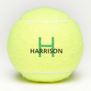 Personalized Modern Simple Guy's Monogram Tennis Balls