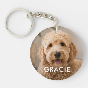 Personalized Modern Simple Pet Photo Keychain