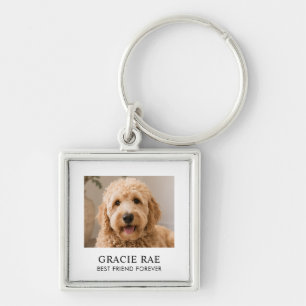 Personalized Modern Simple Pet Photo Keychain