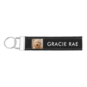 Personalized Modern Simple Pet Photo Wrist Keychain