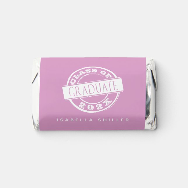 Personalized Modern Simple Pink Graduate Hershey's Miniatures (Front)