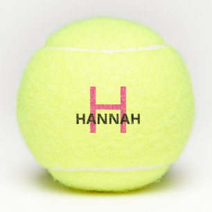 Personalized Modern Simple Pink Monogram Tennis Balls