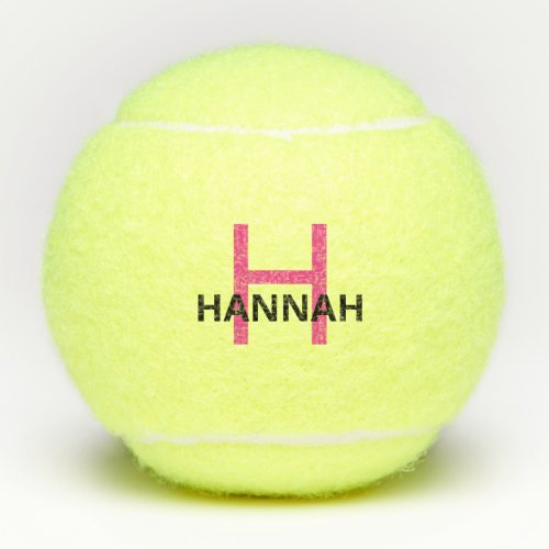 Personalized Modern Simple Pink Monogram Tennis Balls