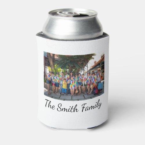 Personalized Modern Simple Reunion Photo Can Cooler