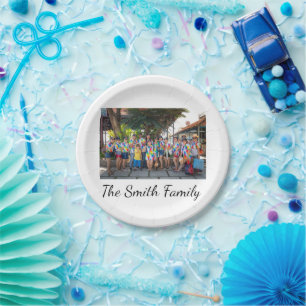 Personalized Modern Simple Reunion Photo   Paper Plates