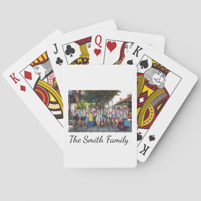 Personalized Modern Simple Reunion Photo   Poker Cards (Back)