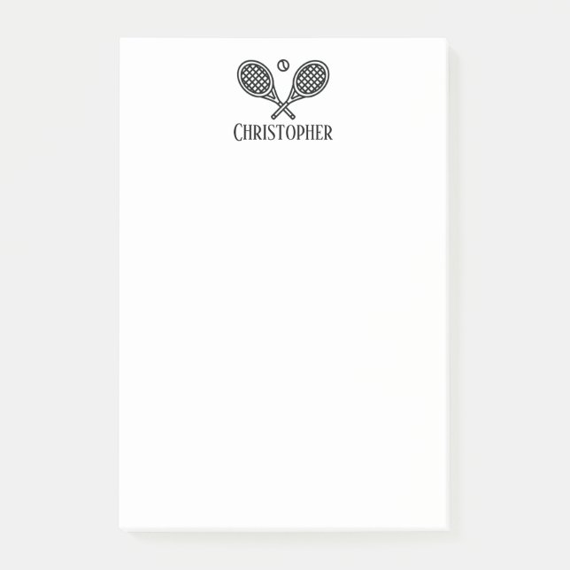 Personalized Modern Simple Tennis Post-it Notes (Front)