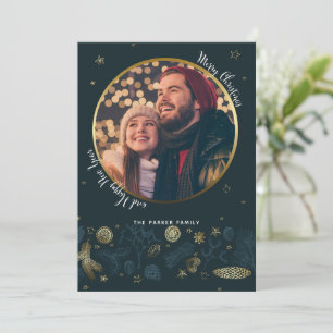 Personalized Modern Single Photo Christmas Card