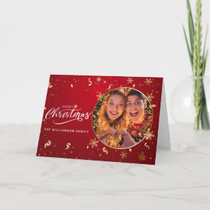 Personalized Modern Single Photo Christmas Card