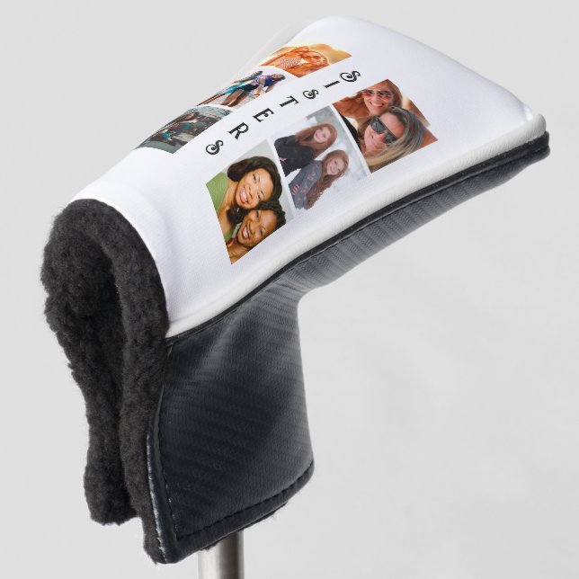 Personalized Modern Sisters 6 Photo Collage Golf Head Cover (3/4 Front)