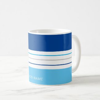 Personalized Modern Sky Blue Stripes