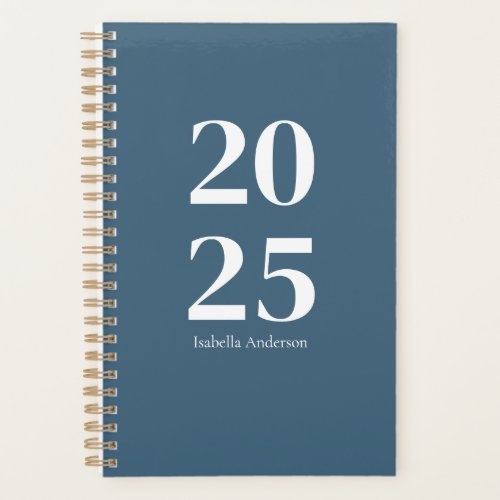 Personalized Modern Slate Blue MonthlyWeekly Planner