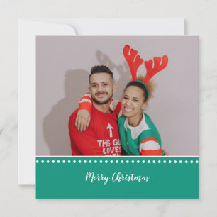 Personalized Modern Square Photo Christmas Card