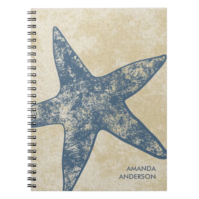 Personalized Modern Starfish Notebook (Front)