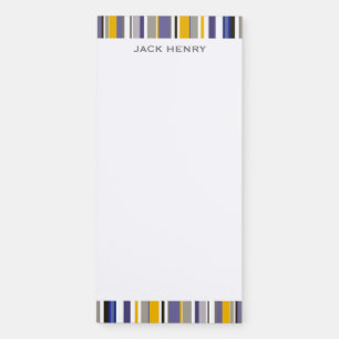 Personalized Modern Stripes Magnetic Notepad