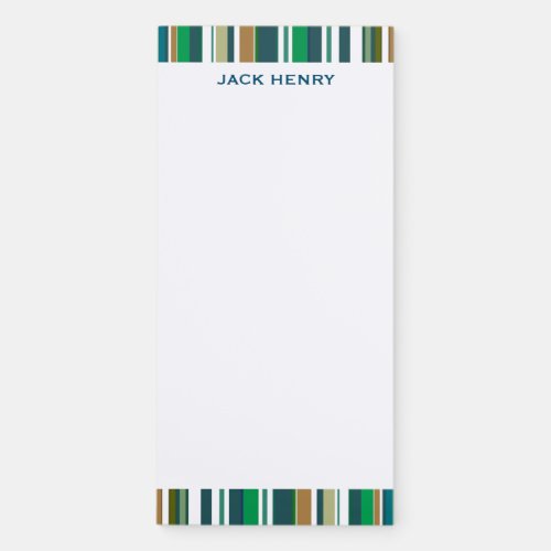 Personalized Modern Stripes Magnetic Notepad