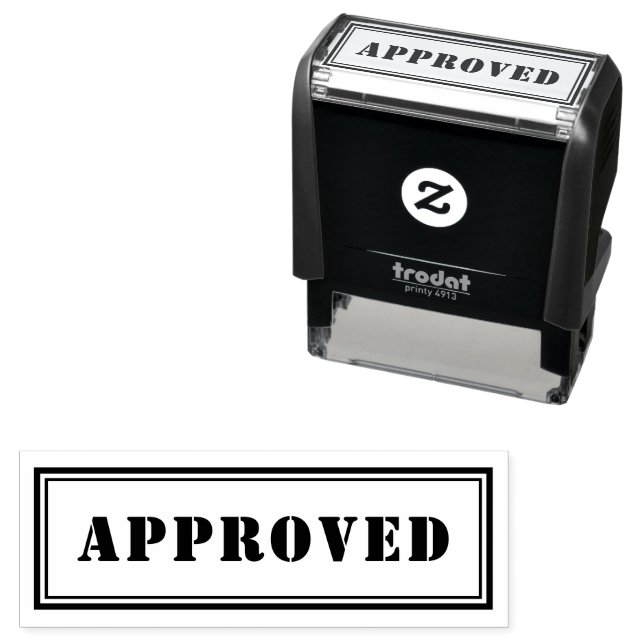Personalized Modern Stylish Black APPROVED Self-inking Stamp (In Situ)