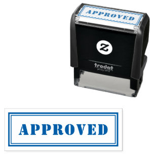 Personalized Modern Stylish Blue APPROVED Self-inking Stamp