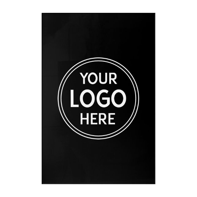 Personalized, Modern, Stylish, Monochrome, QR Code Acrylic Print (Front)