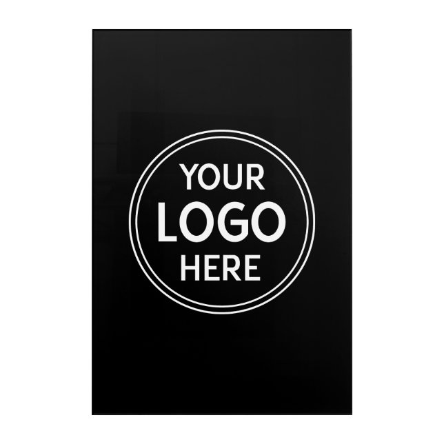 Personalized, Modern, Stylish, Monochrome, QR Code Acrylic Print (Front)