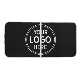 Personalized, Modern, Stylish, Monochrome, QR Code Beer Pong Table