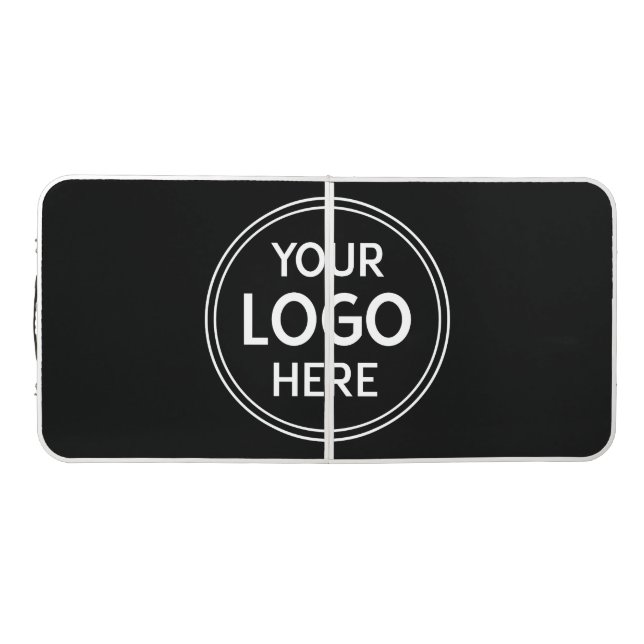 Personalized, Modern, Stylish, Monochrome, QR Code Beer Pong Table (Top)