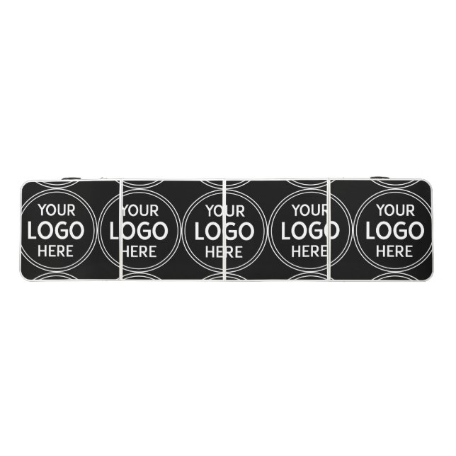 Personalized, Modern, Stylish, Monochrome, QR Code Beer Pong Table (Top)