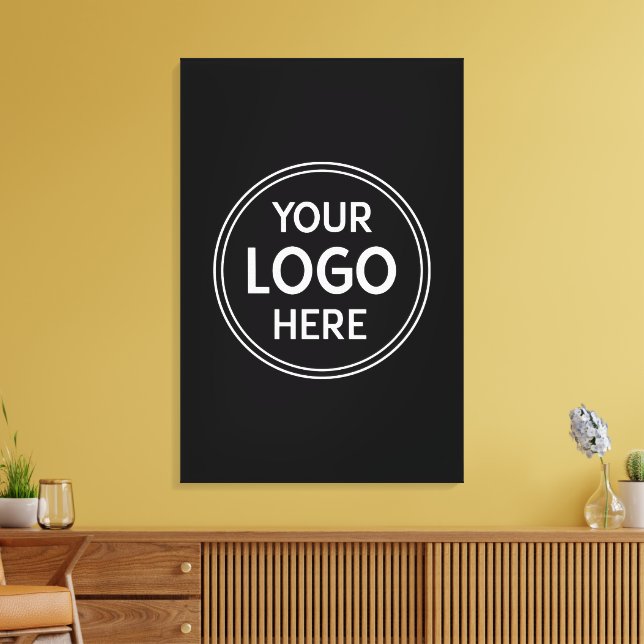 Personalized, Modern, Stylish, Monochrome, QR Code Canvas Print (Insitu(LivingRoom))