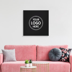 Personalized, Modern, Stylish, Monochrome, QR Code Canvas Print
