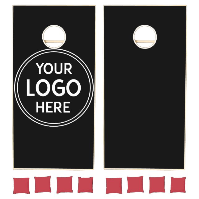 Personalized, Modern, Stylish, Monochrome, QR Code Cornhole Set (Set)