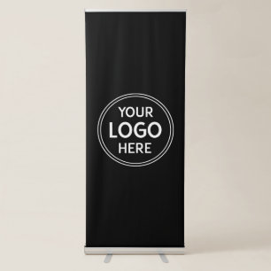 Personalized, Modern, Stylish, Monochrome, QR Code Retractable Banner
