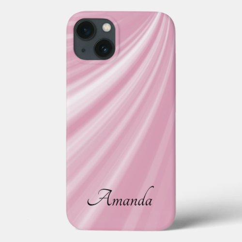 Personalized Modern Stylish Paste Pale Rose Pink iPhone 13 Case