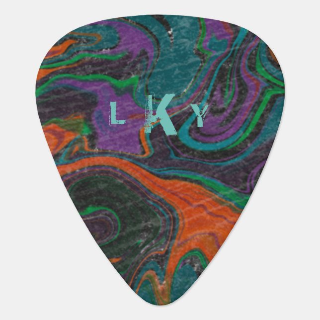 Personalized Modern Swirl  Guitar Pick (Front)