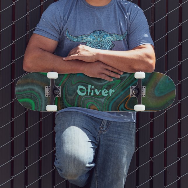 Personalized Modern Swirl Skateboard (Outdoor 3)