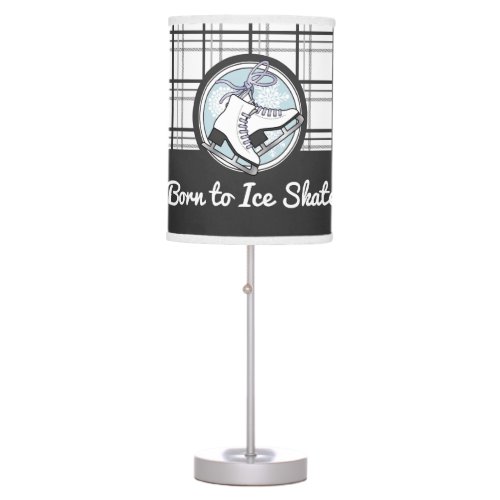 Personalized Modern Tartan Ice Skate Table Lamp